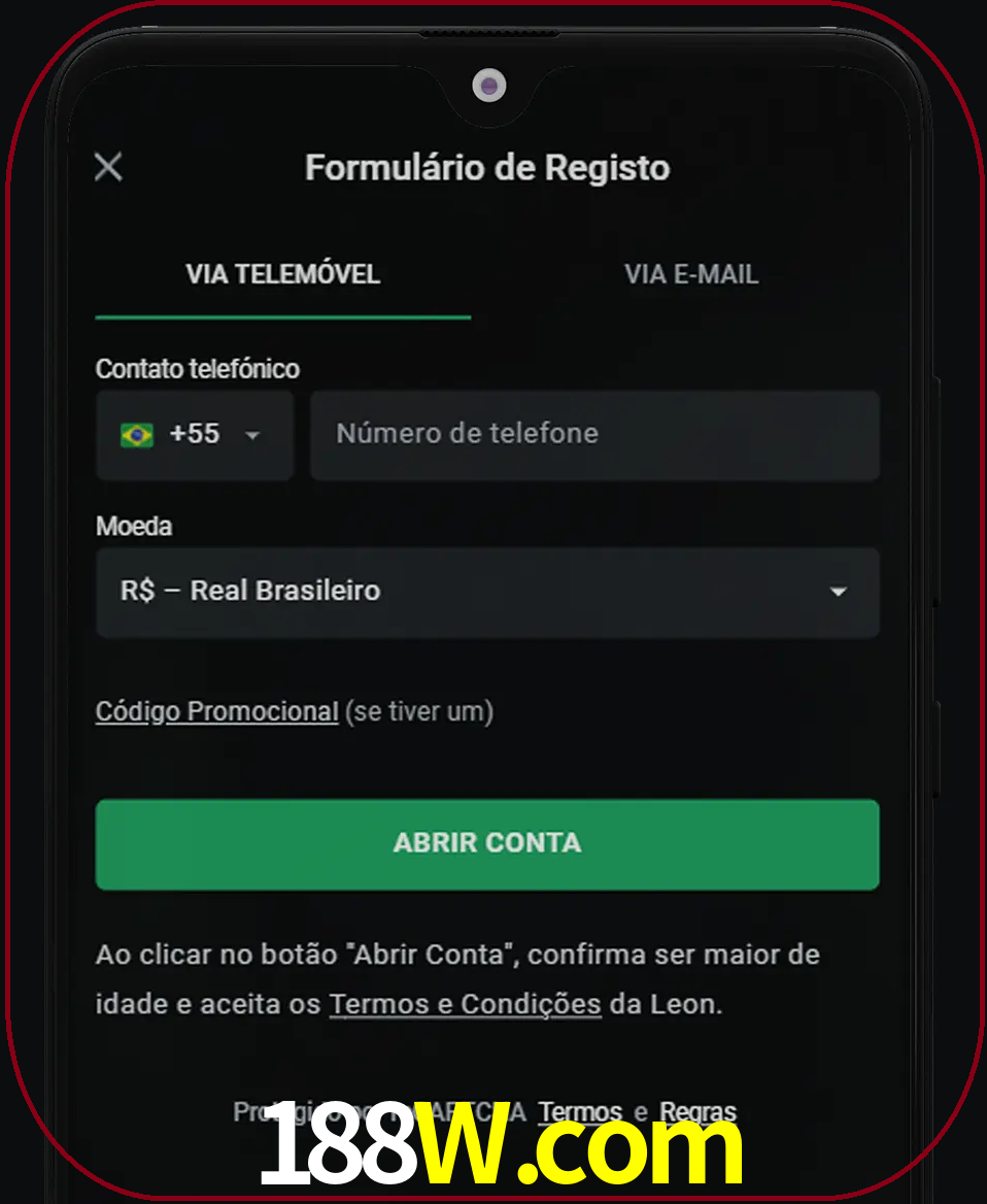 Abra o aplicativo e inicie o processo de registro.